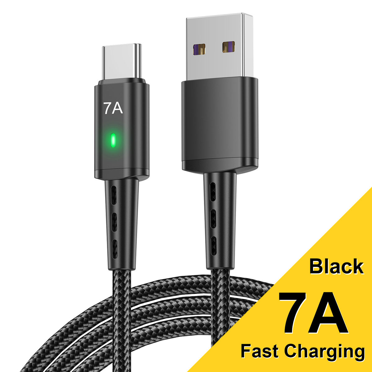 Cable de carga rápida USB-C trenzado de 2 m y 7 A para Android