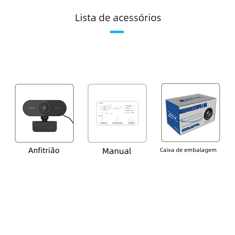 Webcam USB HD 2K para Reuniones en Línea y Streaming
